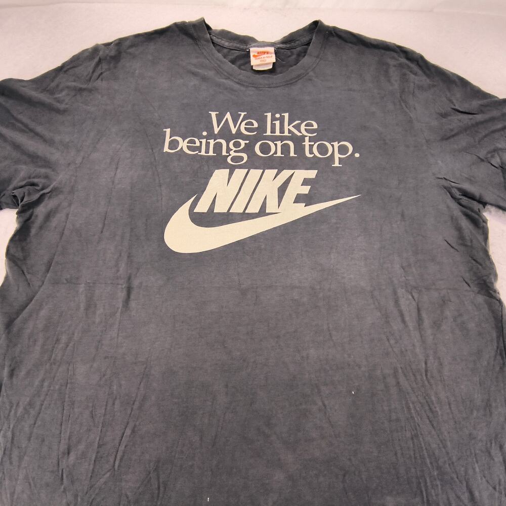Nike Track & Field Crew Neck Short Sleeve Shirt Mens Size 2XL Gray White